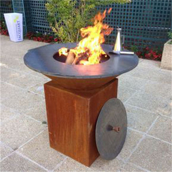 High Quality Corten Steel Fireplace Grill With Removable Center